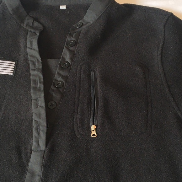 NWOT Black Fleece Pullover Womens (XL) American Flag Patch - Picture 4 of 9